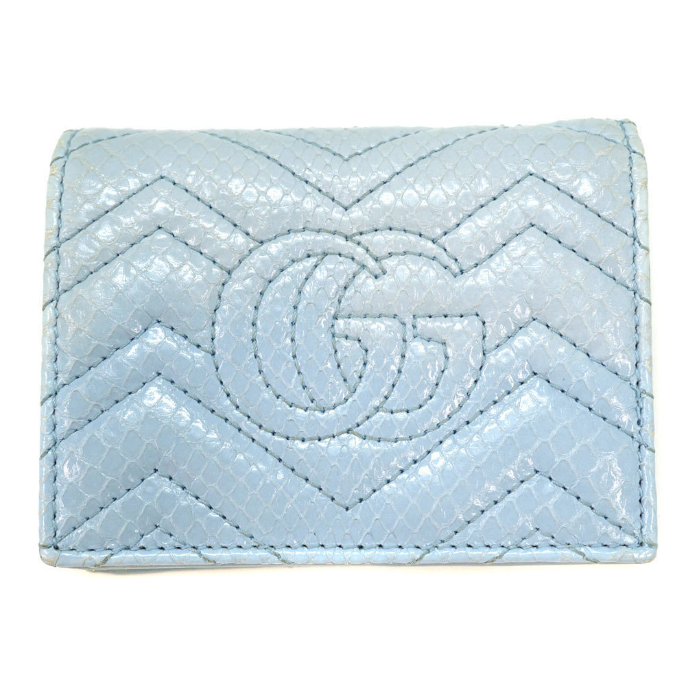 Gucci Wallet Gg Blue Bifold Python Snake - image 1